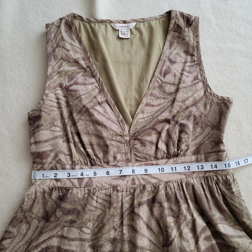 Sundance Maxi Dress Women's Size 8 Brown Fall Floral 100% Cotton Lined - Picture 7 of 16